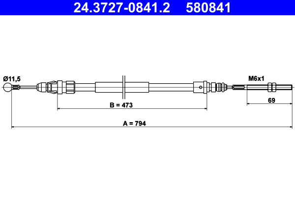 ATE 24.3727-0841.2 Seilzug, Feststellbremse