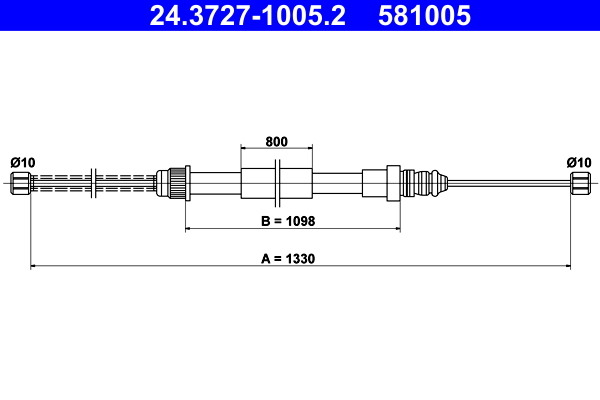 ATE 24.3727-1005.2 Seilzug, Feststellbremse