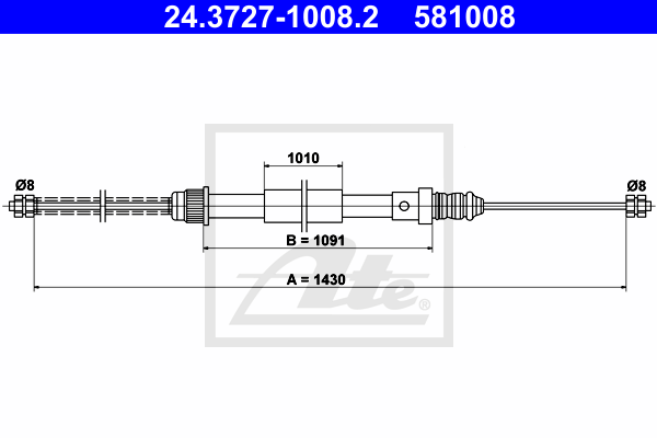 ATE 24.3727-1008.2 Cavo comando, Freno stazionamento