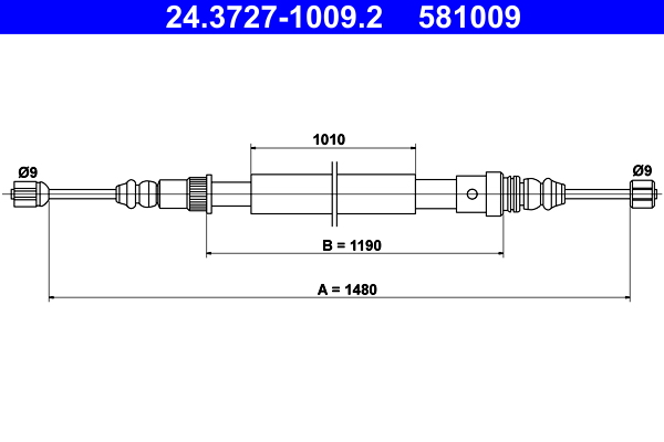 ATE 24.3727-1009.2 Seilzug, Feststellbremse