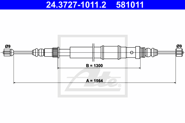 ATE 24.3727-1011.2 Cavo comando, Freno stazionamento