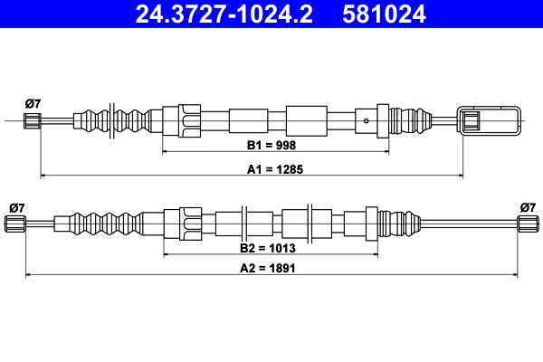 ATE 24.3727-1024.2 Seilzug, Feststellbremse