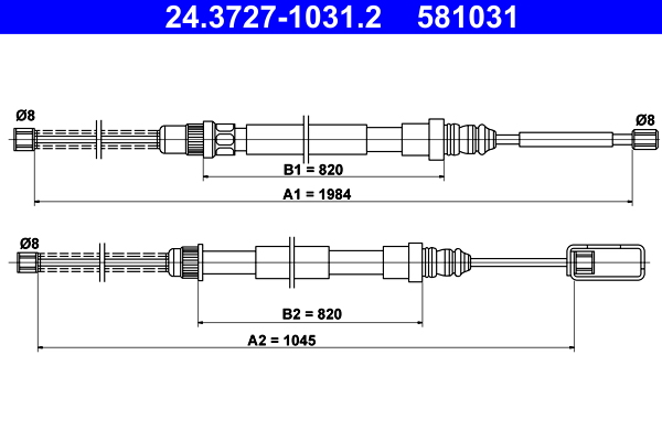 ATE 24.3727-1031.2 Seilzug, Feststellbremse