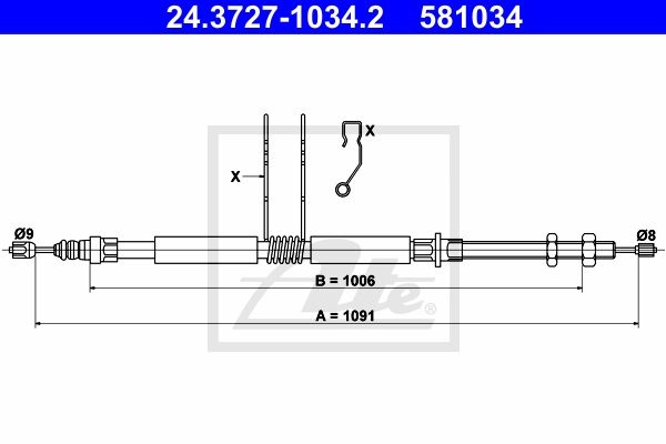 ATE 24.3727-1034.2 Cavo comando, Freno stazionamento