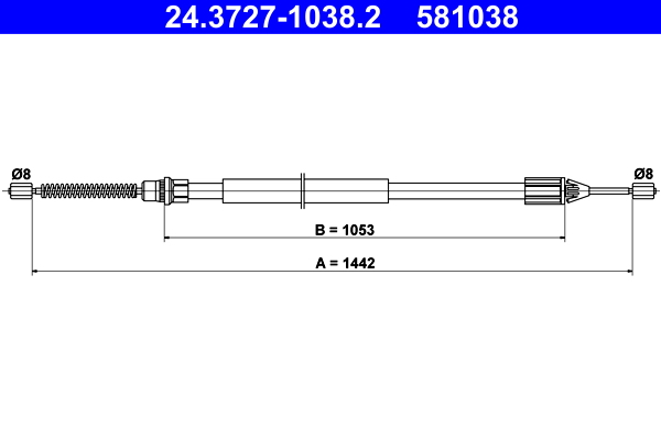 ATE 24.3727-1038.2 Seilzug, Feststellbremse