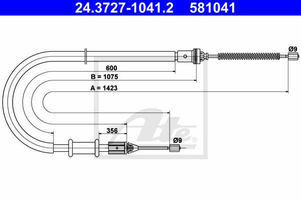 ATE 24.3727-1041.2 Cavo comando, Freno stazionamento