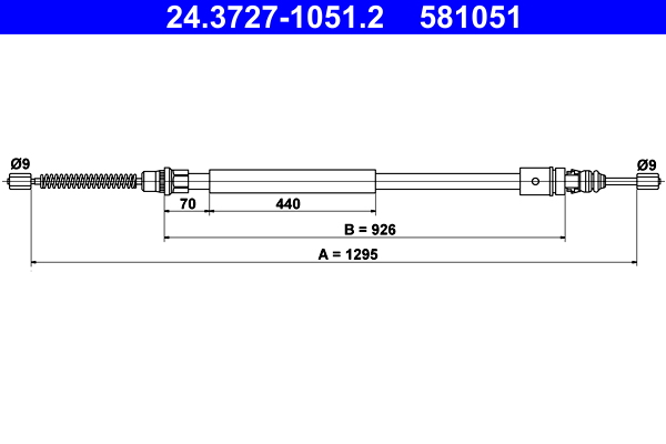 ATE 24.3727-1051.2 Seilzug, Feststellbremse