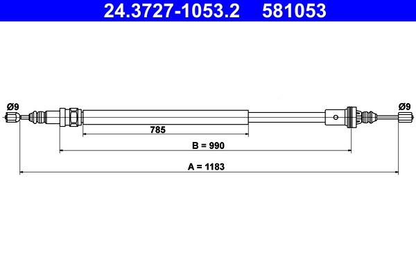 ATE 24.3727-1053.2 Seilzug, Feststellbremse