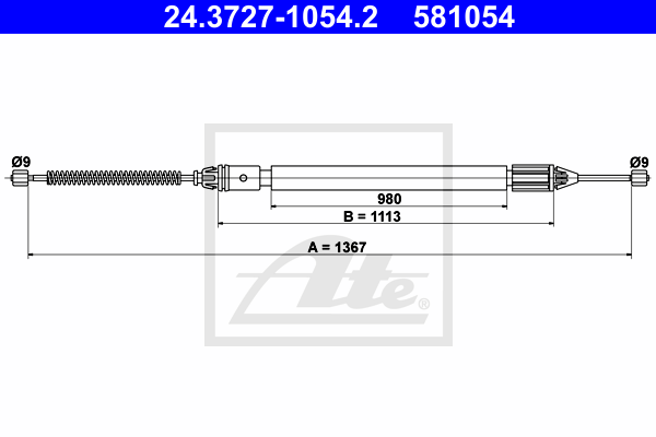 ATE 24.3727-1054.2 Cavo comando, Freno stazionamento