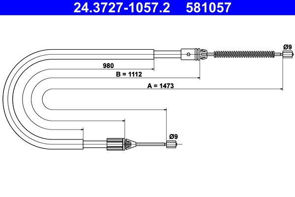 ATE 24.3727-1057.2 Seilzug, Feststellbremse