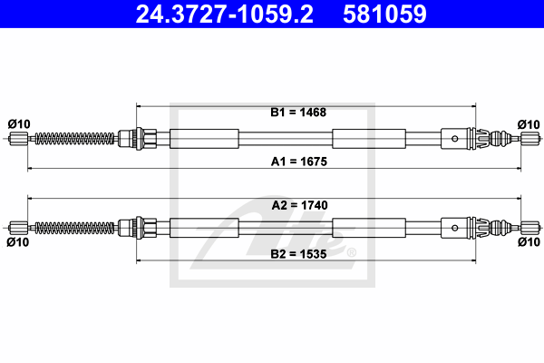 ATE 24.3727-1059.2 Cavo comando, Freno stazionamento