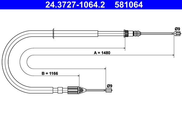 ATE 24.3727-1064.2 Seilzug, Feststellbremse