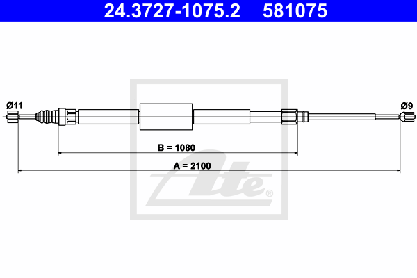 ATE 24.3727-1075.2 Cavo comando, Freno stazionamento