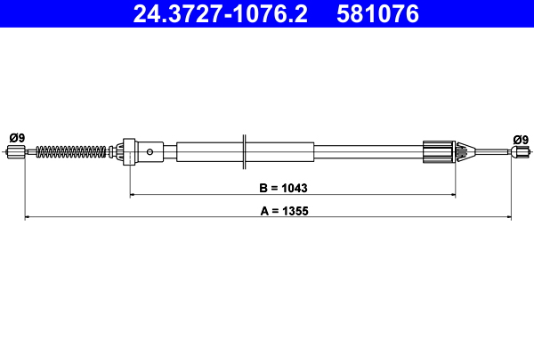 ATE 24.3727-1076.2 Seilzug, Feststellbremse