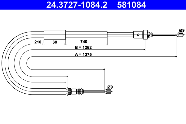 ATE 24.3727-1084.2 Seilzug, Feststellbremse