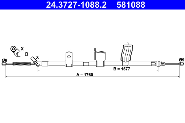 ATE 24.3727-1088.2 Seilzug, Feststellbremse