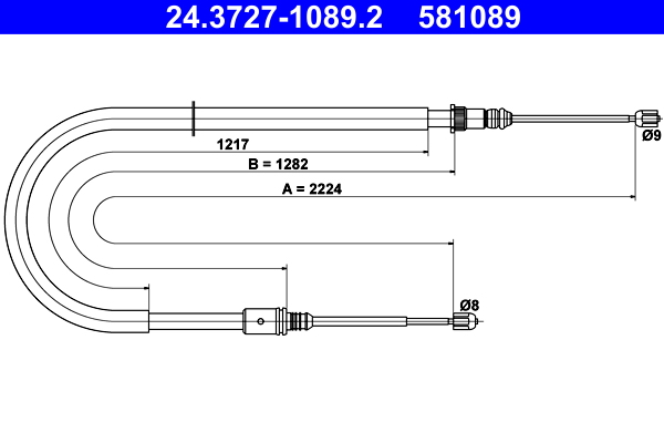 ATE 24.3727-1089.2 Seilzug, Feststellbremse