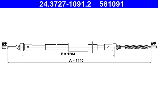 ATE 24.3727-1091.2 Seilzug, Feststellbremse