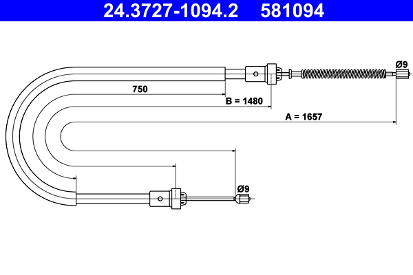 ATE 24.3727-1094.2 Seilzug, Feststellbremse