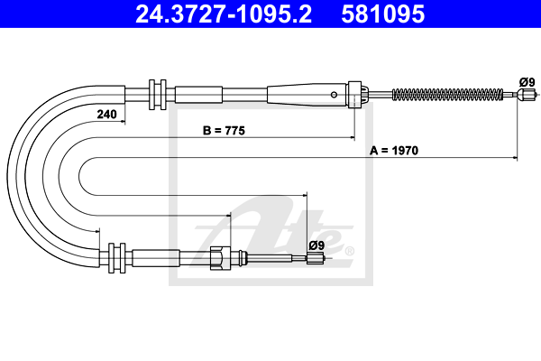 ATE 24.3727-1095.2 Cavo comando, Freno stazionamento