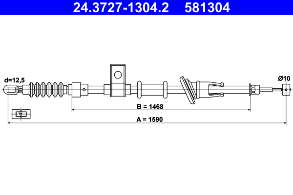 ATE 24.3727-1304.2 Seilzug, Feststellbremse