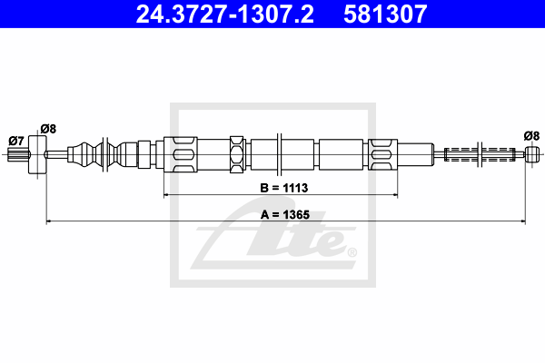 ATE 24.3727-1307.2 Cavo comando, Freno stazionamento