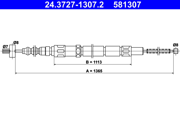ATE 24.3727-1307.2 Seilzug, Feststellbremse