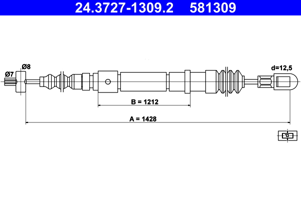 ATE 24.3727-1309.2 Seilzug, Feststellbremse