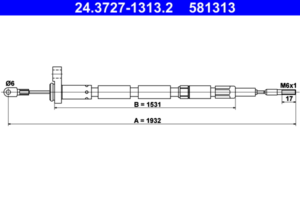 ATE 24.3727-1313.2 Seilzug, Feststellbremse
