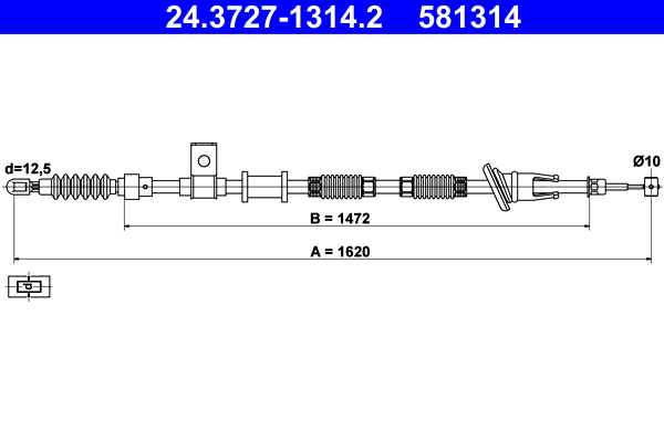 ATE 24.3727-1314.2 Seilzug, Feststellbremse