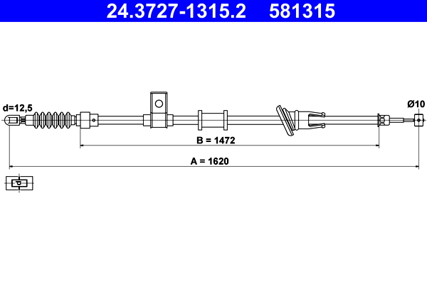 ATE 24.3727-1315.2 Seilzug, Feststellbremse