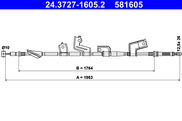 ATE 24.3727-1605.2 Seilzug, Feststellbremse