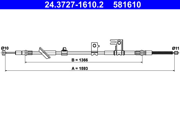 ATE 24.3727-1610.2 Seilzug, Feststellbremse