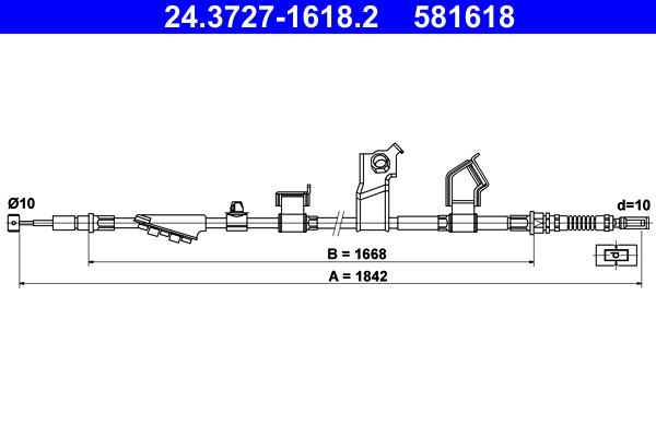 ATE 24.3727-1618.2 Seilzug, Feststellbremse