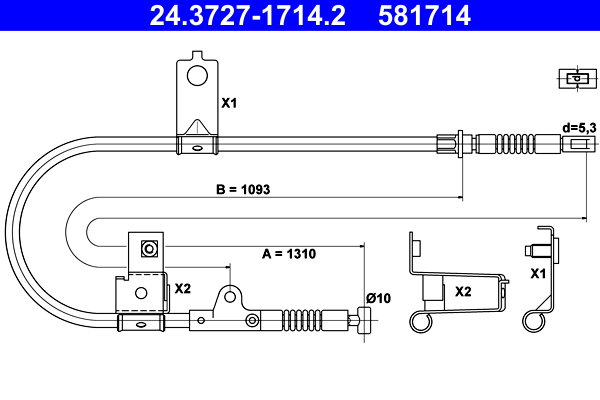 ATE 24.3727-1714.2 Seilzug, Feststellbremse