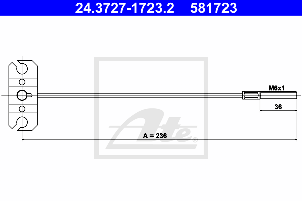 ATE 24.3727-1723.2 Cavo comando, Freno stazionamento