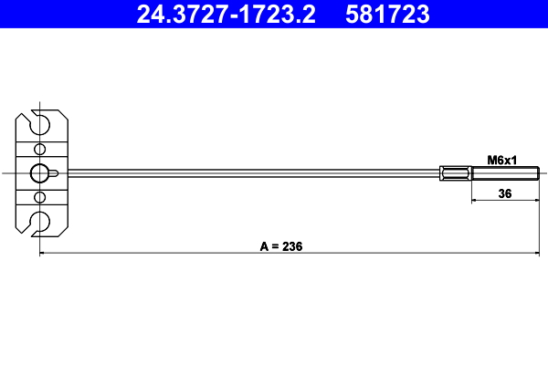 ATE 24.3727-1723.2 Seilzug, Feststellbremse