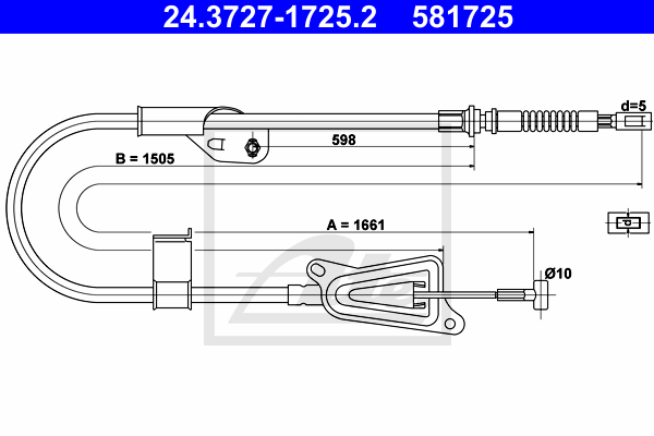 ATE 24.3727-1725.2 Cavo comando, Freno stazionamento