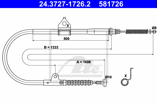 ATE 24.3727-1726.2 Cavo comando, Freno stazionamento