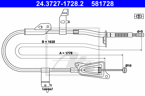 ATE 24.3727-1728.2 Cavo comando, Freno stazionamento