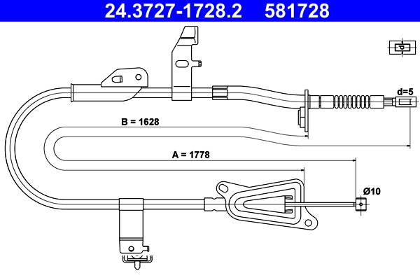 ATE 24.3727-1728.2 Seilzug, Feststellbremse