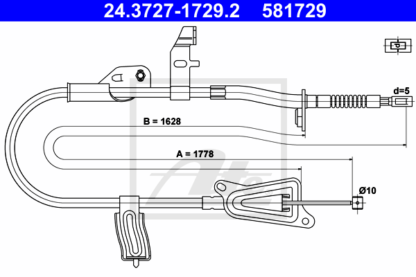 ATE 24.3727-1729.2 Cavo comando, Freno stazionamento