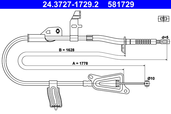 ATE 24.3727-1729.2 Seilzug, Feststellbremse