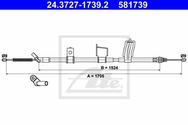 ATE 24.3727-1739.2 Cavo comando, Freno stazionamento