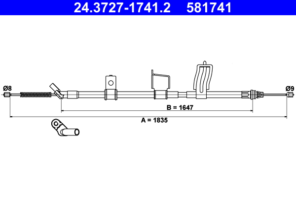 ATE 24.3727-1741.2 Seilzug, Feststellbremse