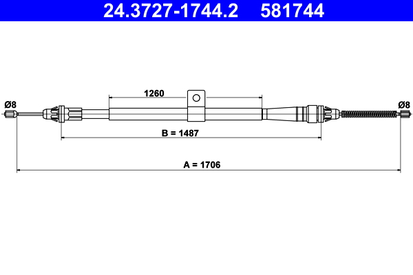 ATE 24.3727-1744.2 Seilzug, Feststellbremse
