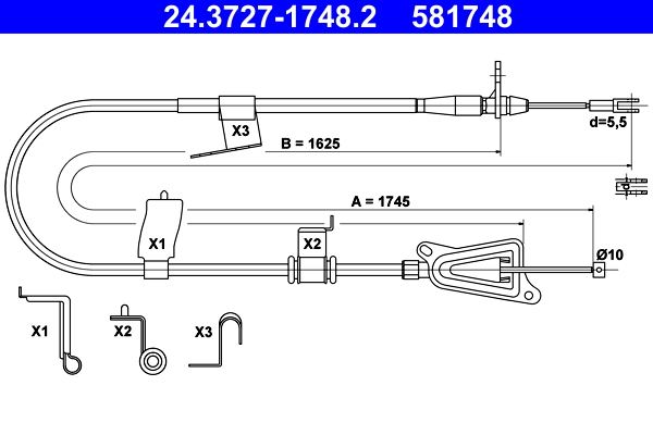 ATE 24.3727-1748.2 Seilzug, Feststellbremse