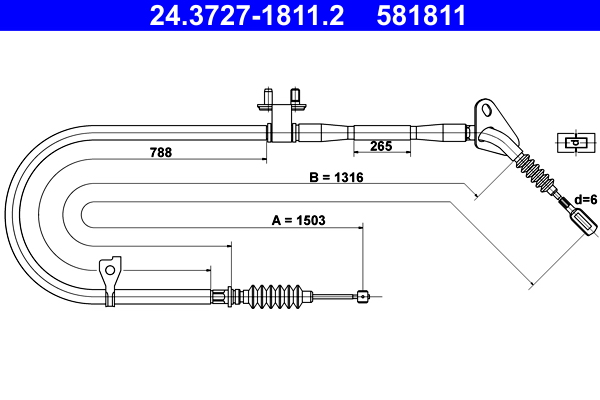 ATE 24.3727-1811.2 Seilzug, Feststellbremse