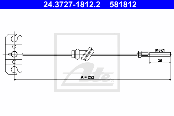 ATE 24.3727-1812.2 Cavo comando, Freno stazionamento