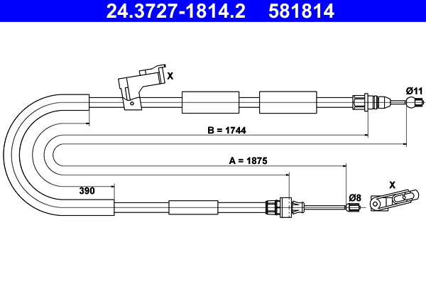 ATE 24.3727-1814.2 Seilzug, Feststellbremse